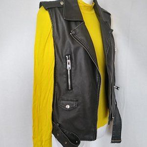 Vest Size M Tall Biker Rock Style NEW Charcoal Zip